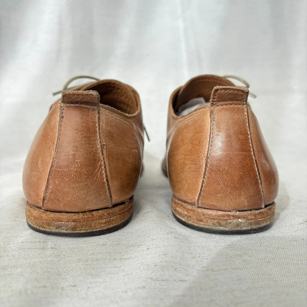 MOMA Mens Brown Leather Derby‎ Lace Up Oxford Dress Italian Shoes Casual